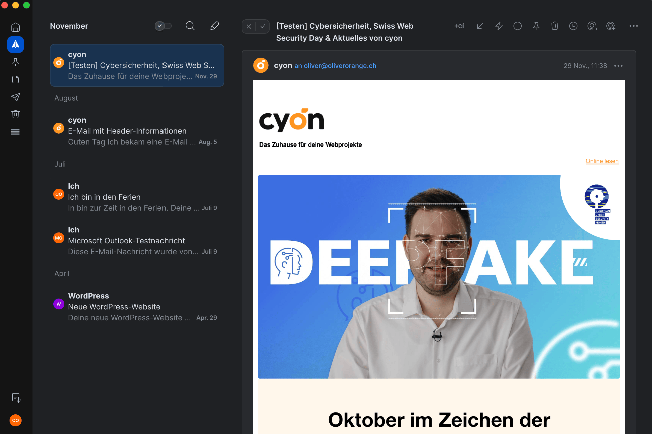 Screenshot von Spark Mail auf macOS