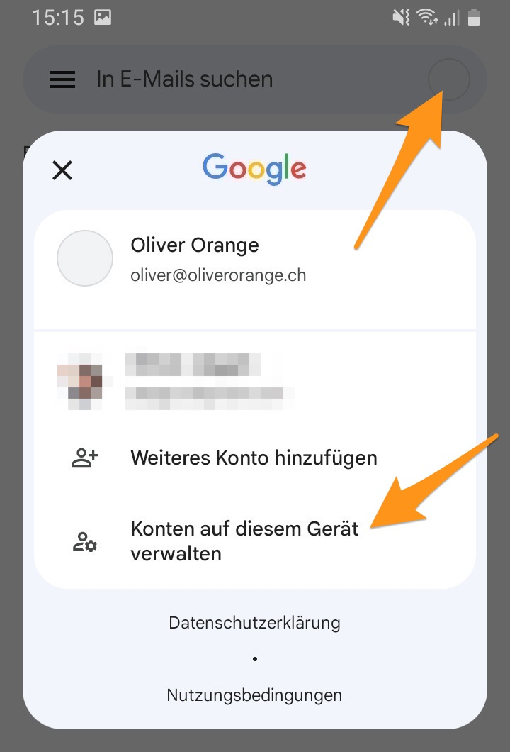 Kontenverwaltung der Gmail-App