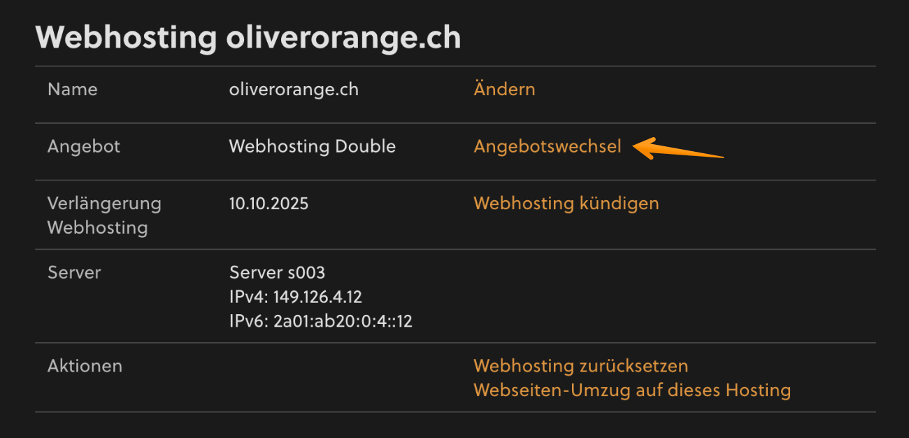 Übersicht oliverorange.ch