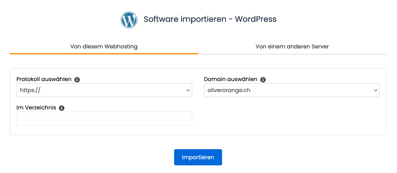 Software importieren