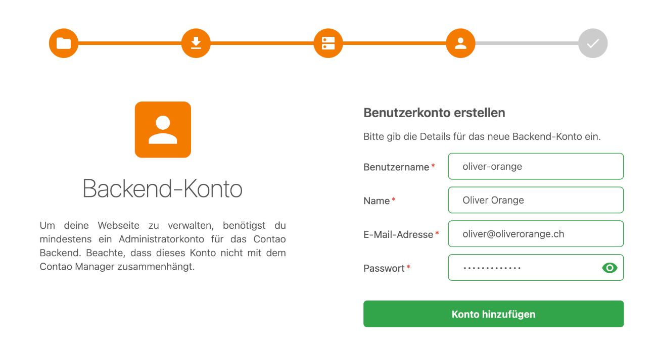 Backend-Konto