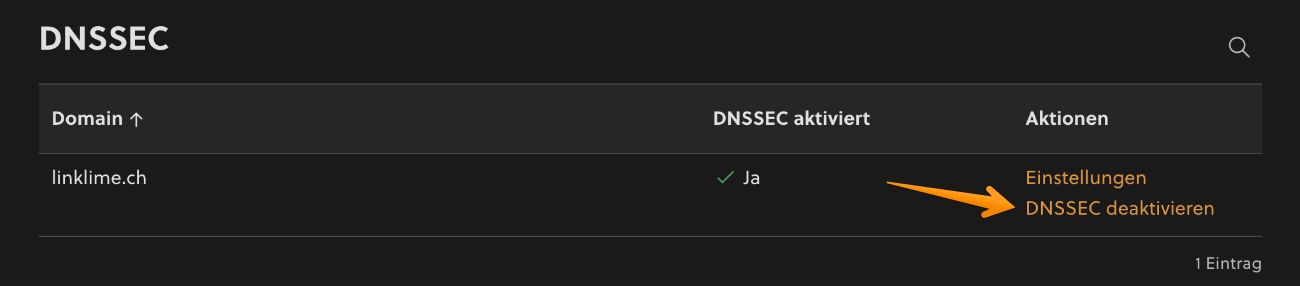 DNSSEC deaktivieren