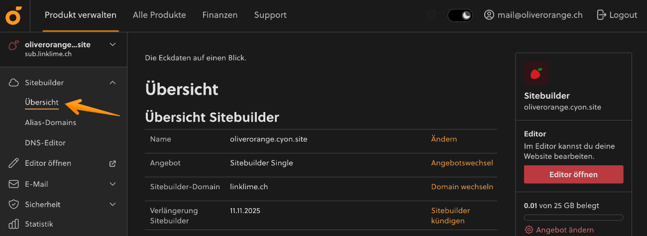 Der «Produktwechsler» im my.cyon