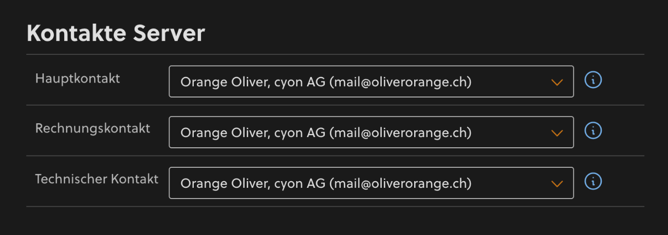 Abschnitt «Kontakte»