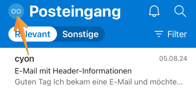 Öffne die App «Microsoft Outlook»