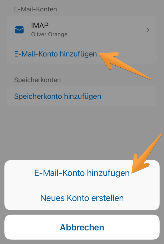 E-Mail-Konto hinzufügen