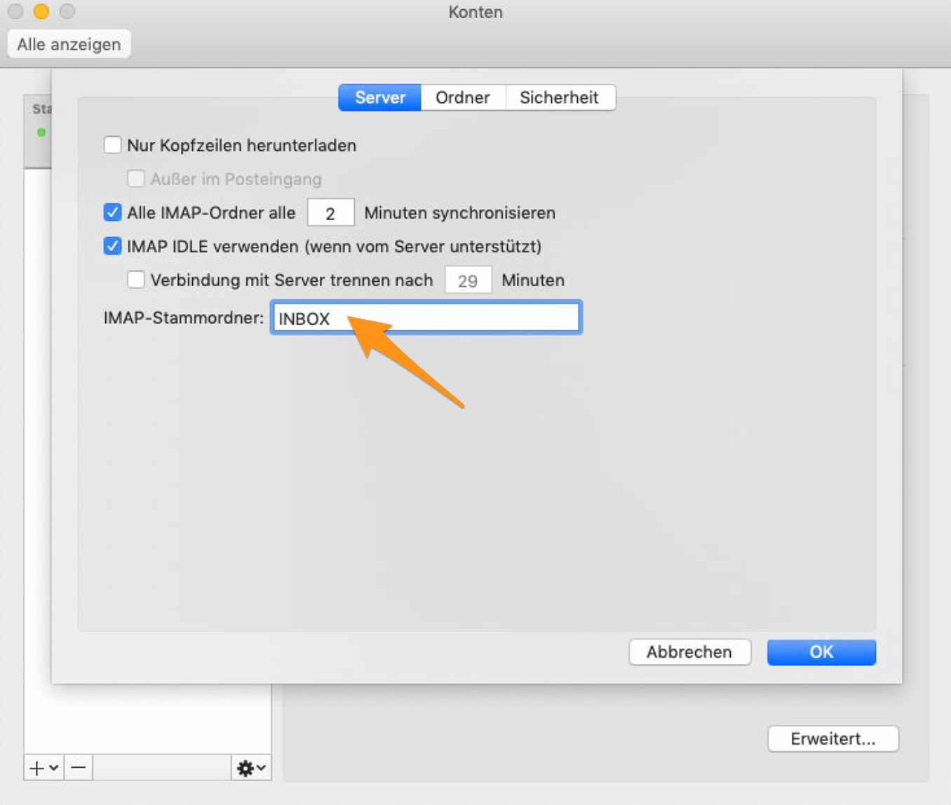Erweiterte Einstellungen