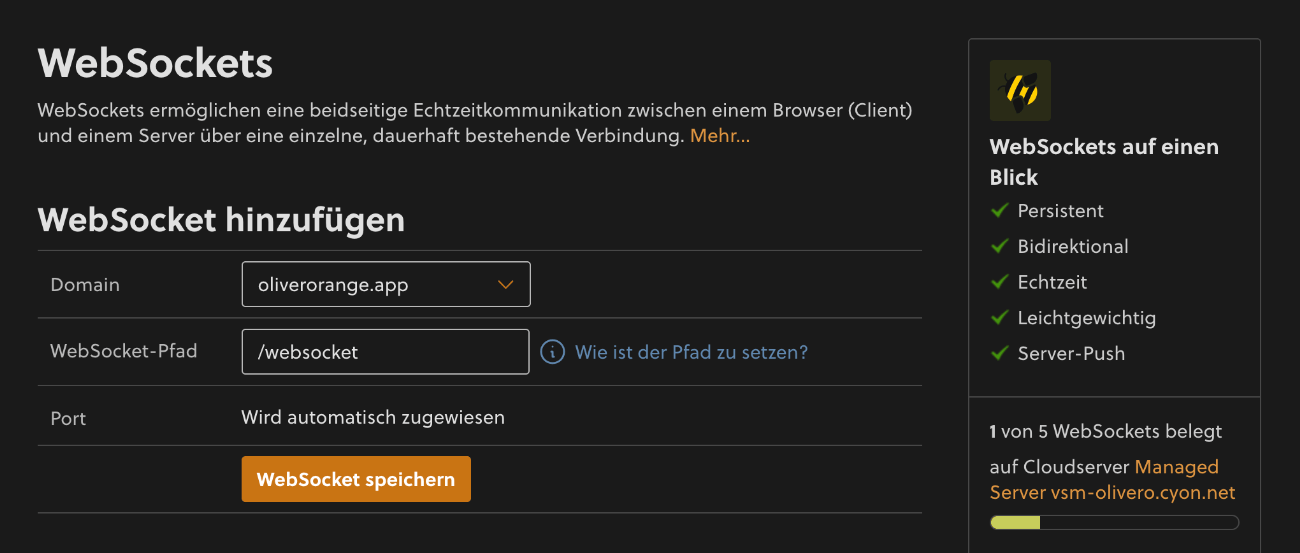 WebSocket hinzufügen